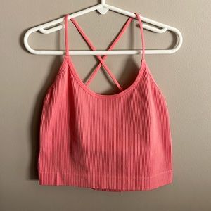 Colsie - For Target Pink Ribbed Spaghetti Strap Tank